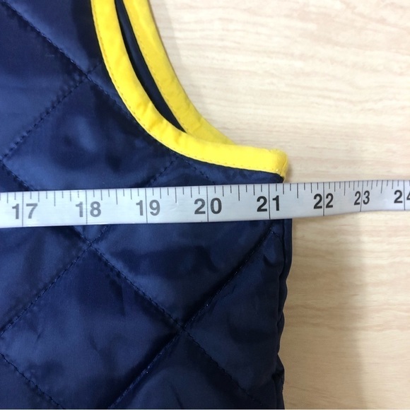 Charleston Threads Blue Quilted Vest With Yellow Piping Size M NWT - Picture 4 of 6